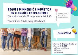 Beques d’immersió lingüística en llengües estrangeres